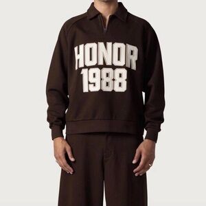 Honor The Gift Men’s Medium Quarter Zip Brown Thick Sweater Sweatshirt Sold Out